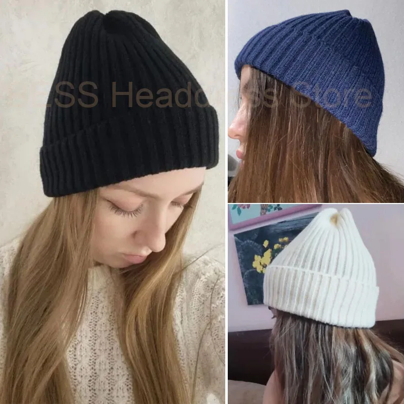 Nuovo berretto invernale per donna uomo ragazzo ragazza uncinetto Skullies cappello tinta unita unisex autunno berretti lavorati a maglia berretti selvatici_voghion.com