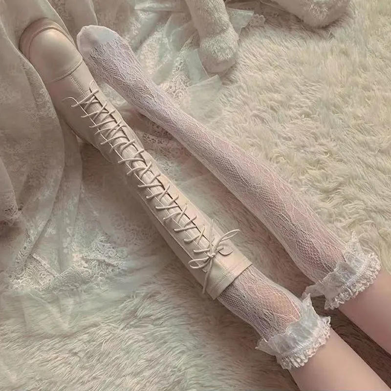 

Чулки женские кружевные до колена, 2 цвета
