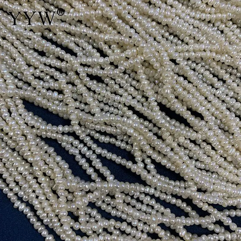 2.5-3mm AAA Natural Cultured Pearl Strand White Color Small Size Beads Accessories Sold Per 38 Cm Strand For Jewelry Diy Making