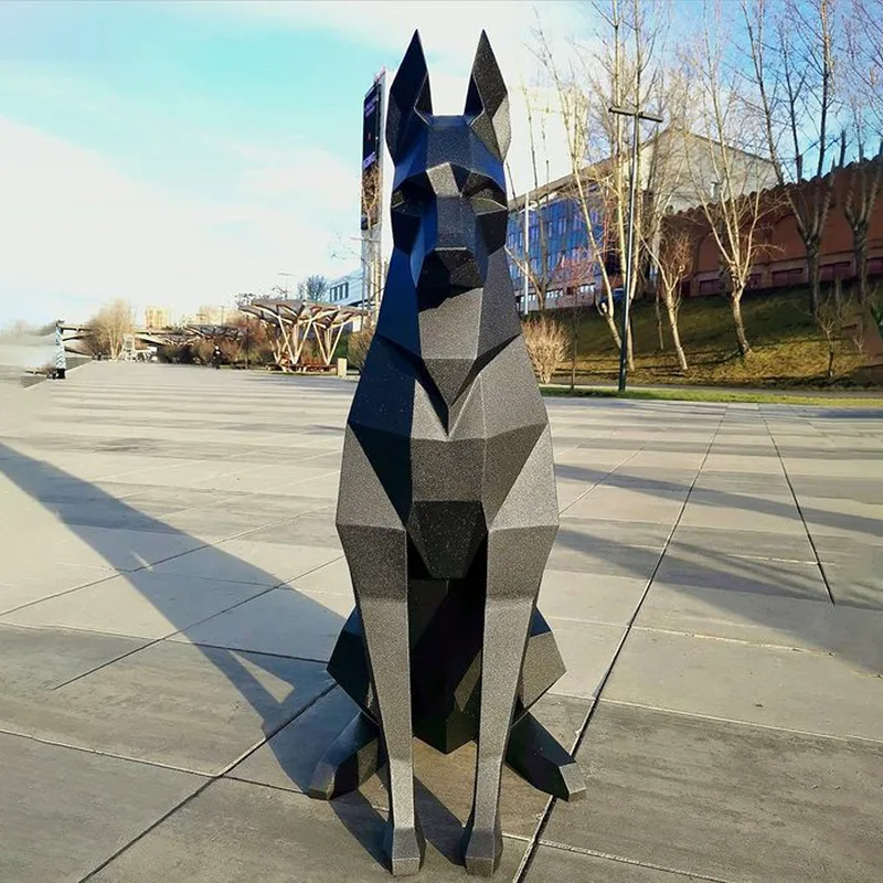 

100cm/68cm DIY High Black Doberman Dog 3D Animal Sculpture Doberman Papercraft Bedroom Living Room Handmade Origami Model