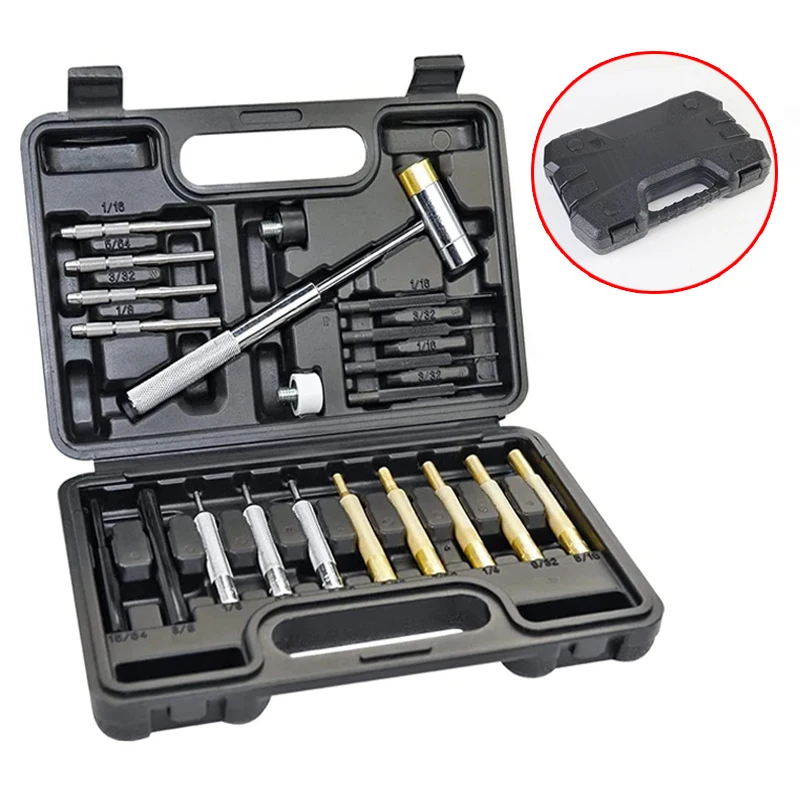 

O50 21Pcs Roll Pin Punch Set Dual-sided Brass Hammer Professional Gunsmithing Punch Tools Portable Hand Tools Kit