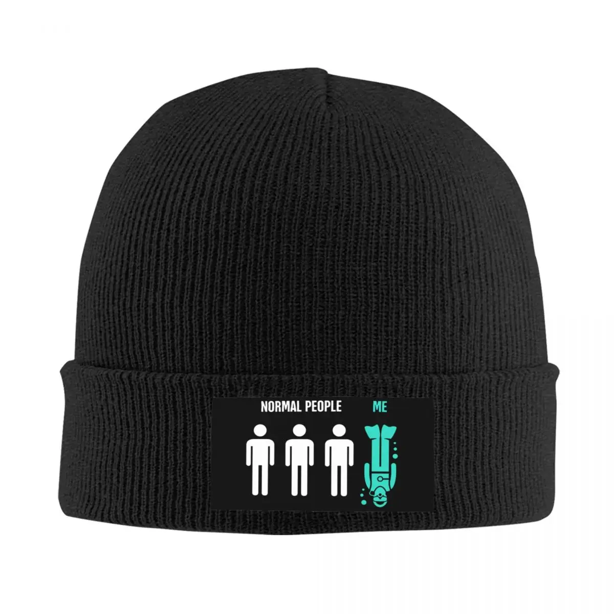 

Normal People Me Skullies Beanies Caps Unisex Winter Warm Knit Hat Adult Funny Scuba Diving Bonnet Hats Outdoor Ski Cap