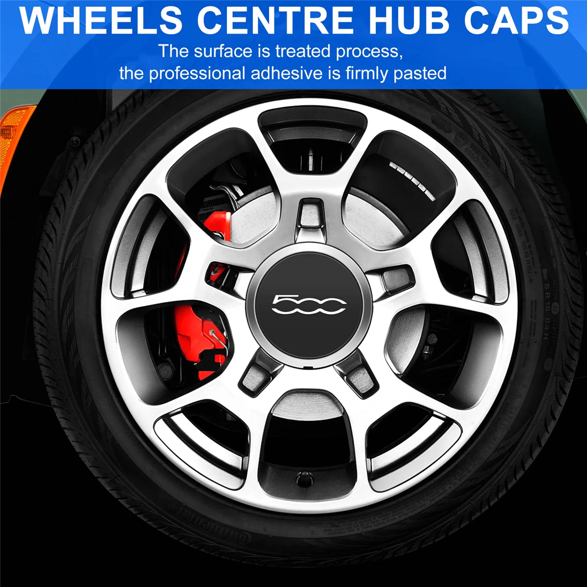 4Pcs 133mm Hubcap for Fiat 500 Wheels Centre Hub Caps Set 68078419AC 68078421AC Dust Cover 51884863 Silver wheel center caps wheel center hub cap sticker