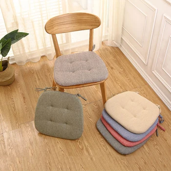 Coussin de chaise de salle à manger d'été, en coton et lin épais, respirant, en forme de fer à cheval pour étudiant, fournitures pour la maison 1