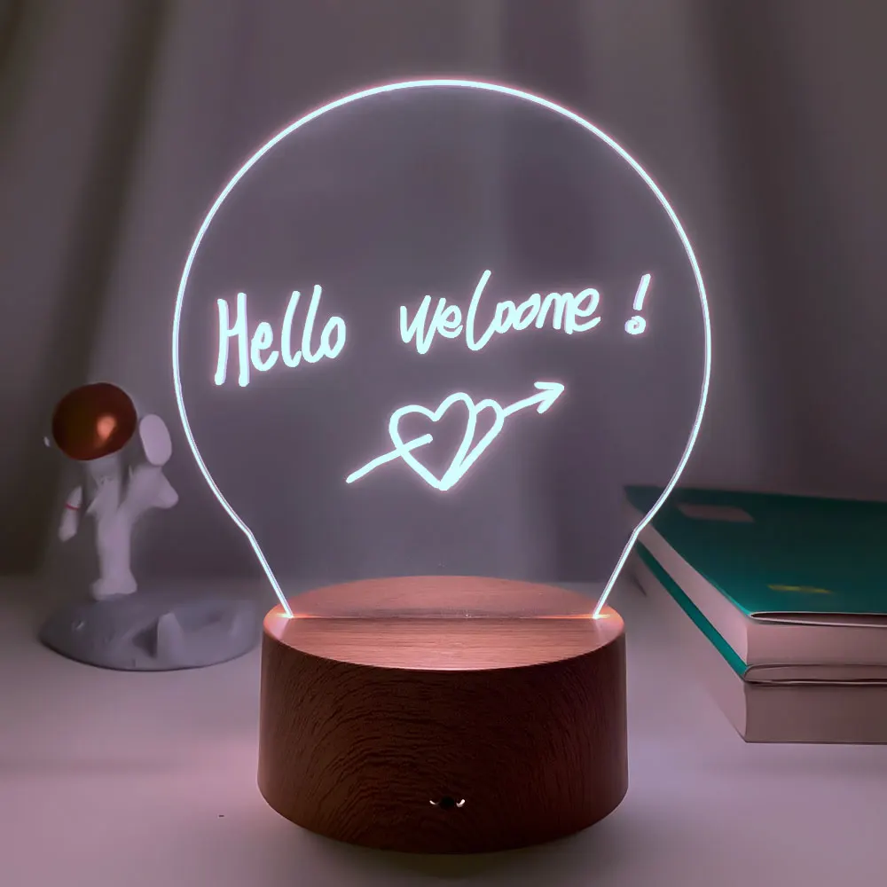 dinosaur night light Dropshipping Note Board Creative Led Night Light USB Message Holiday With Pen Gift For Children Girlfriend Decoration Night LampFeatures: decorative night lights