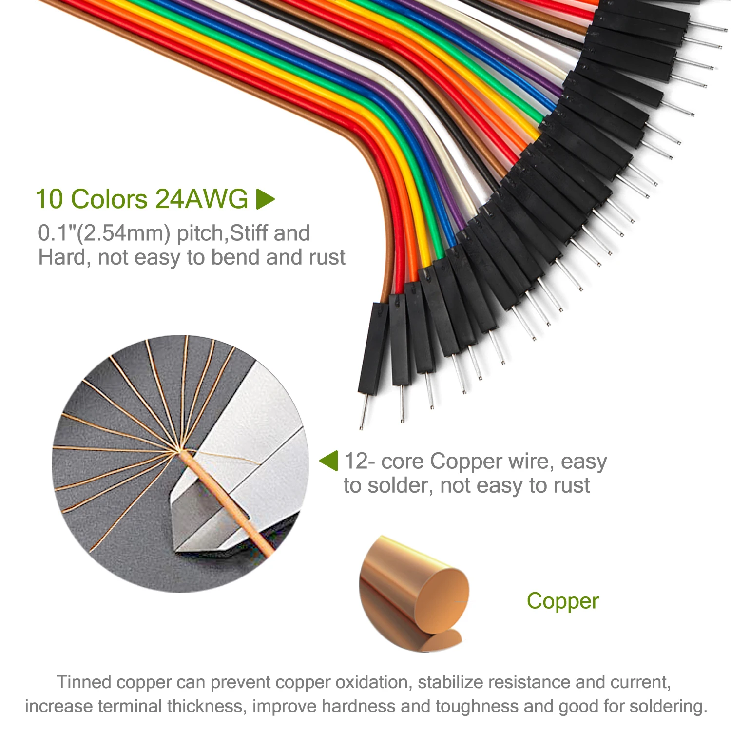 10 cm 20 cm 30 cm 24AWG Dupont Kabel Linie Kupfer Lange Band Jumper Draht Männlich Weiblich Stecker Kit Set für DIY Arduino Breadboard – Detail 4