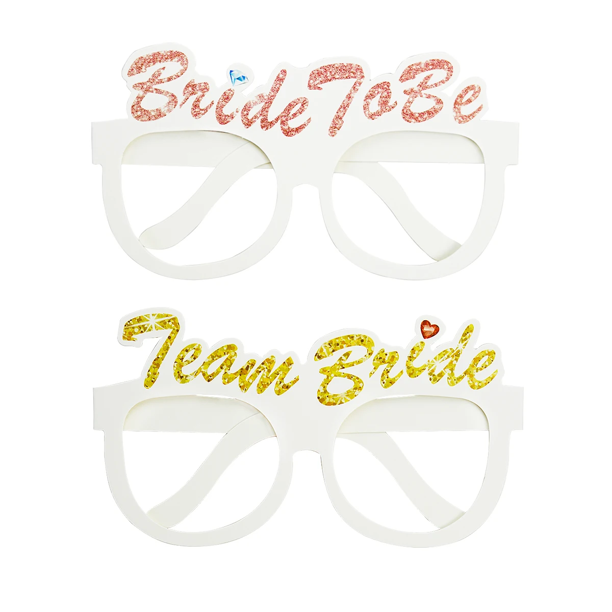 12pcs Paper Glasses Wedding Party Decoration Bride to be Team Bride Birdal Shower Party Photo Booth Props Supplies