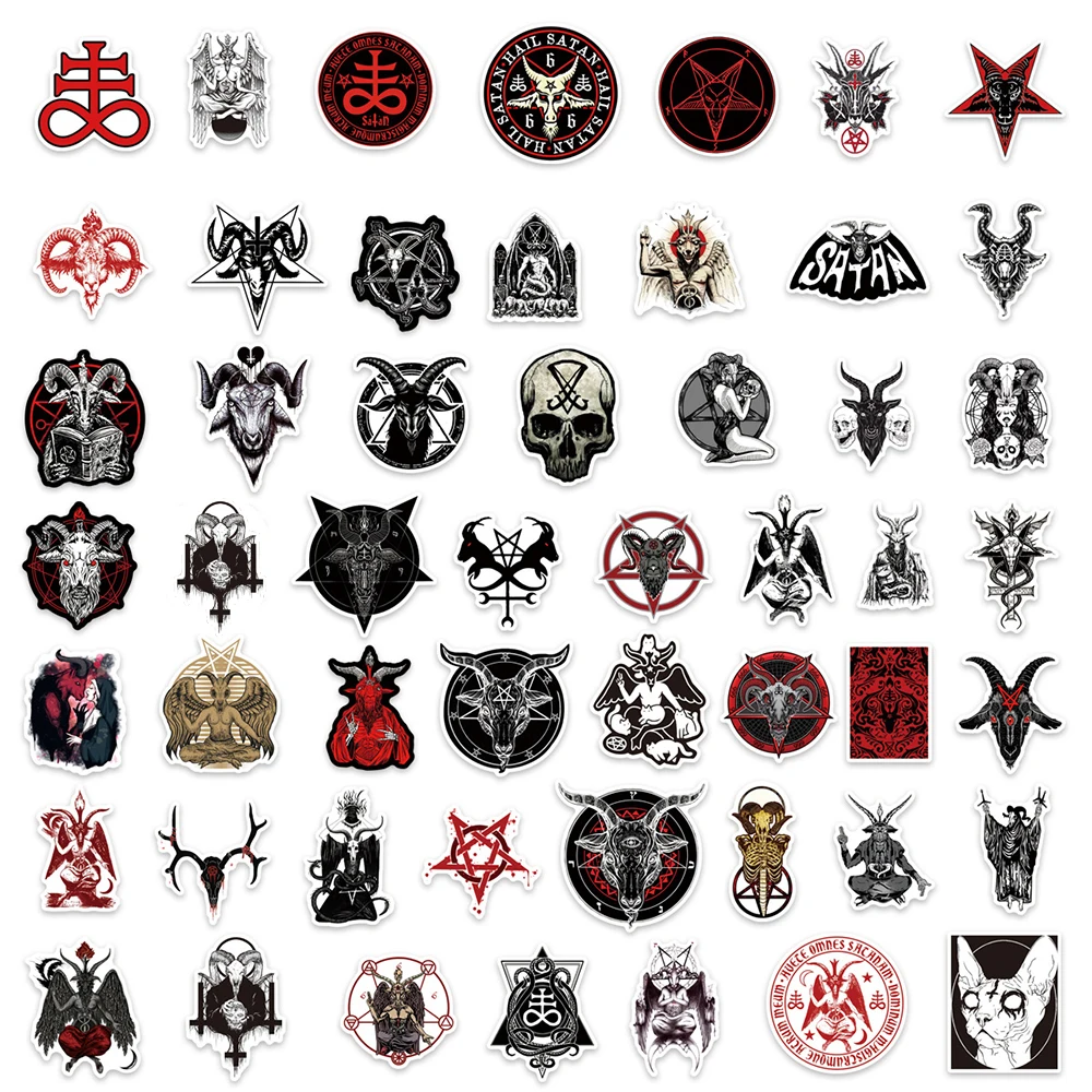 10/30/50pcs Cool Gothic Demon Satan Waterproof Stickers Decals Laptop Motorcycle Skateboard Phone Car Decoration Sticker Kid Toy