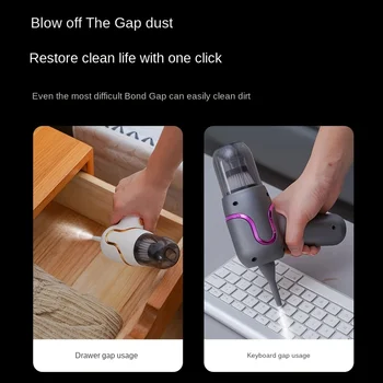 12500Pa Portable Car Vacuum Cleaner Cordless Handheld 4-in-1 Suction/Blow/Pump/Inflate Mini Vacuum for Car Home Desktop Cleaning 1