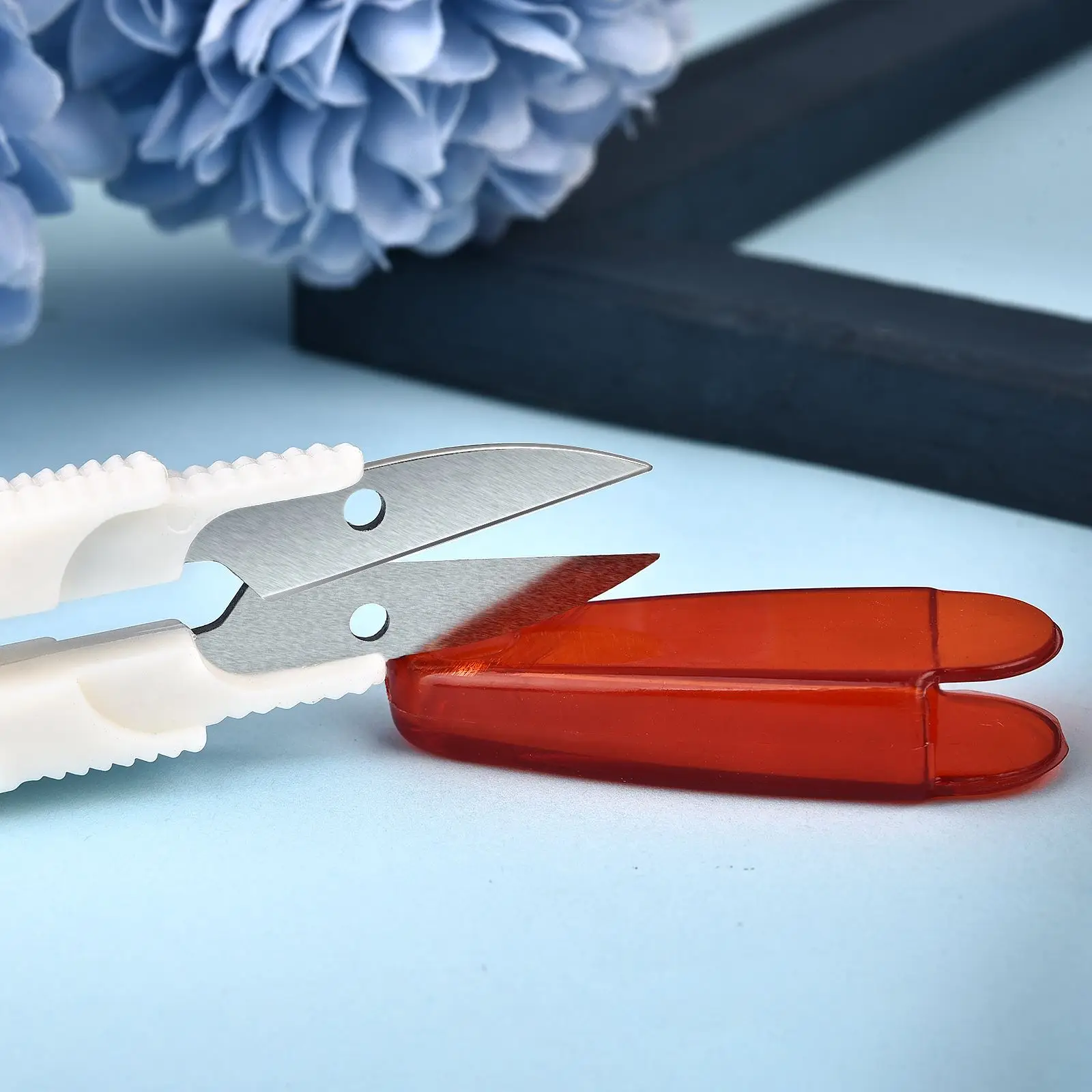 Sewing Scissors Craft Scissors U Shape With Plastic Cover Safety Multipurpose Thread Yarn Cutting