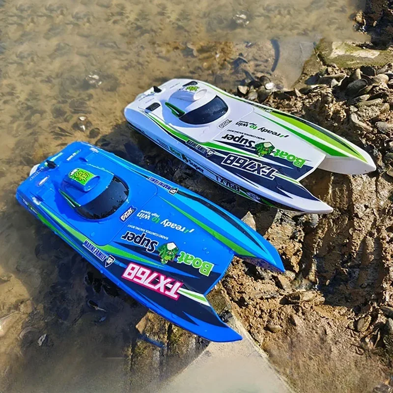 RC Speedboat Toy High Speed Turbo Jet Speedboat 30km/h Brushless Electric Yacht Model Remote Control Racing Speedboat 2