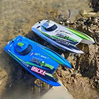 RC Speedboat Toy High Speed Turbo Jet Speedboat 30km/h Brushless Electric Yacht Model Remote Control Racing Speedboat 2