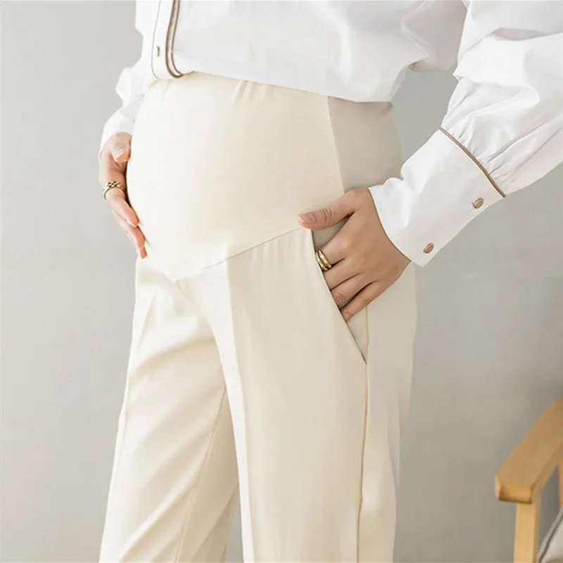 2021 Maternity Pants Spring And Autumn Wear Loose Wide Leg Pants Cotton  Leggings Trousers Nine Points - Pants & Capris - AliExpress