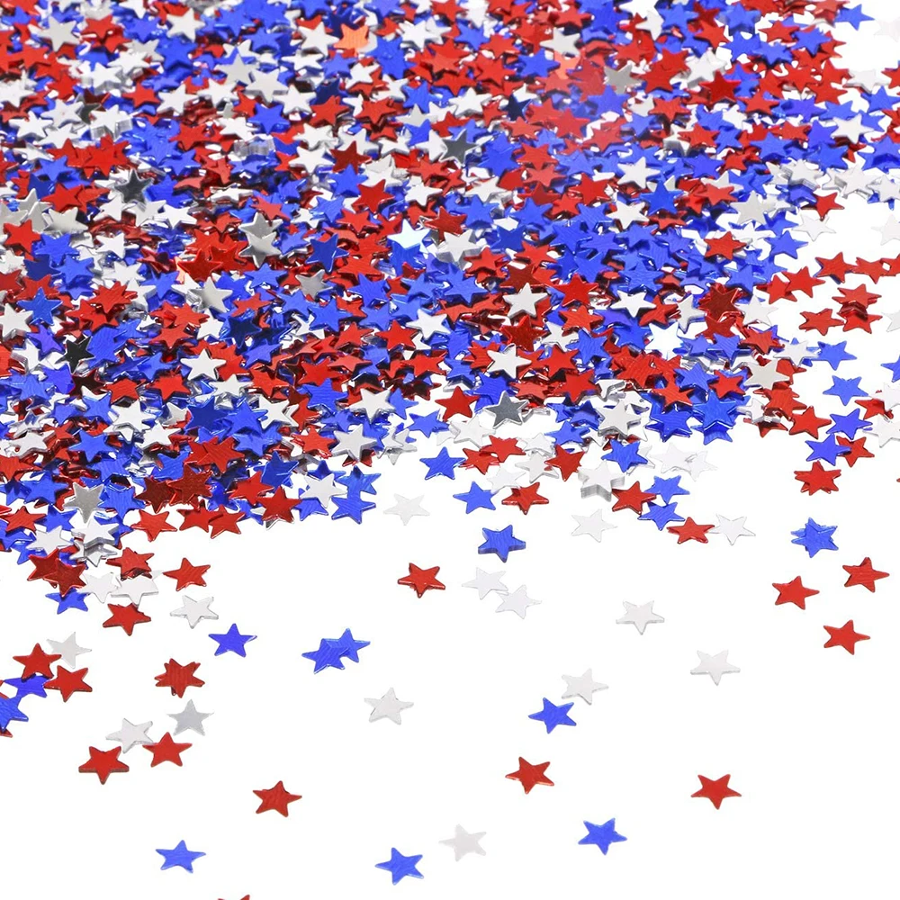 

15g 3/6/10mm Mixed Size PVC Star Table Confetti for 4th of July Independence Day Birthday Party Weding Decoration Supplies