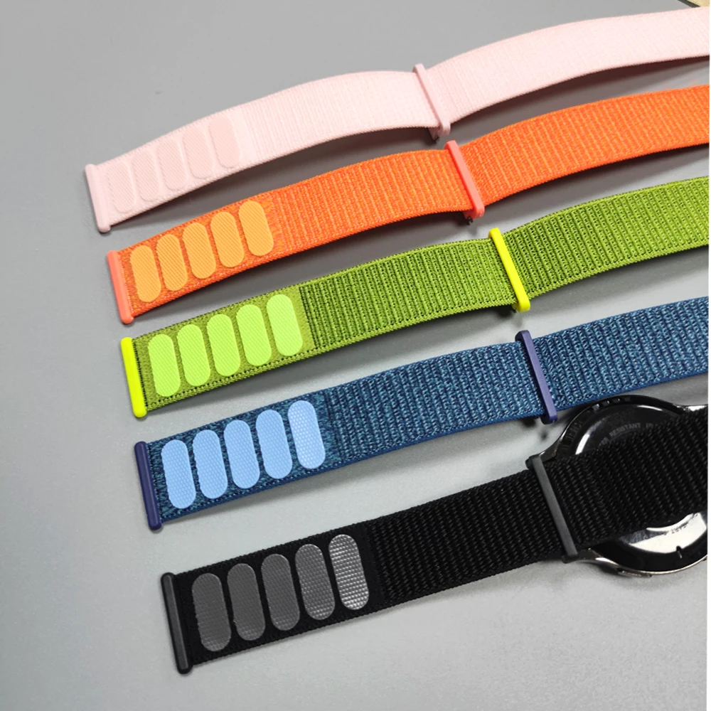 Nylon Loop Sports Watch Band Bracelet, Adjustable 20mm/22mm Strap
