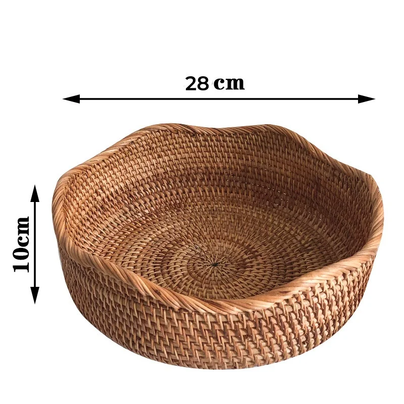 Cesta Vimini Cestino Per Il Pane In Rattan Cestino In Vimini Intrecciato Vassoio Da Vassoio Rattan Picnic Portatile