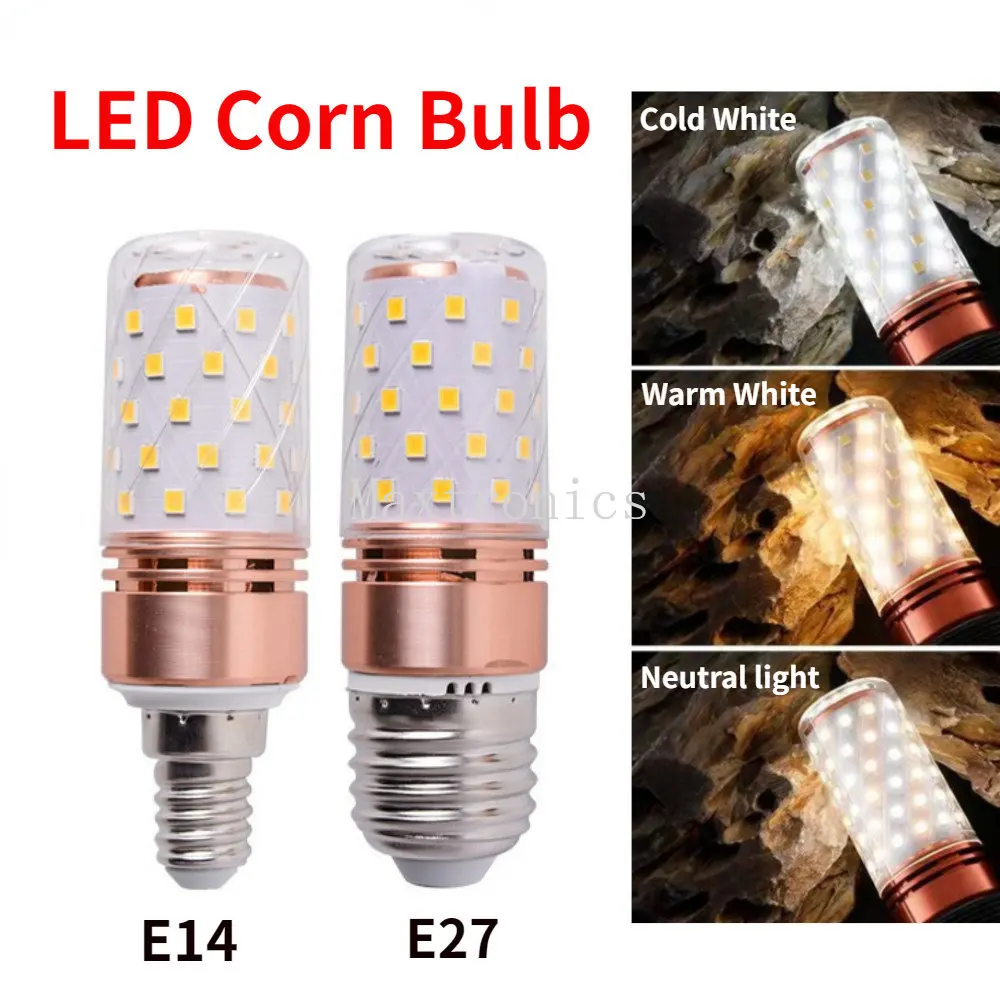 

E14/E27 LED Corn Light Bulb Chandelier Candle Light Warm White 3000k Cool White 6500k 110V 220V 12W/16W Spot Home Lamp Lighting