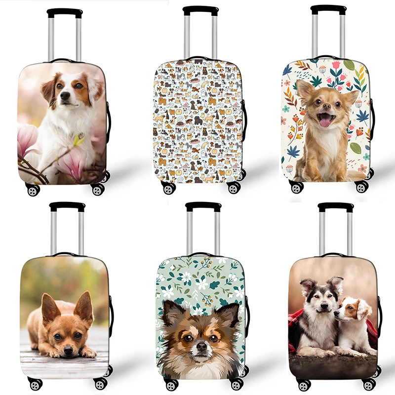 Luggage cover Cute Oil Pet Dog Paint Washable Suitcase Cover French Bulldog Travel Suitcase Protector Fits 18 ~32 Inch Zipper cover