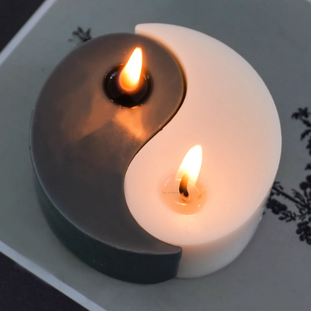 Yin Yang Silicone Mold for DIY Scented Candles, Soap, and Resin Crafts