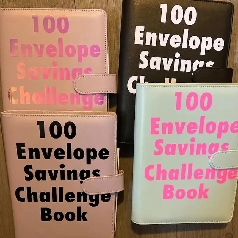 Classeur de défi de 100 enveloppes, moyen facile et amusant d'économiser 5  050 $, classeur de défis d'épargne, classeur budgétaire avec enveloppes de  trésorerie