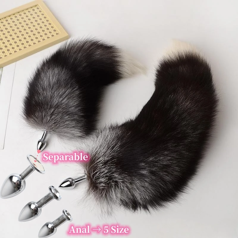 Exotic Anal Sex Toys with 30cm-100cm Separable Fox Tail Metal Butt Plug for Women BDSM Anue Bondage Flirting Sexy Shop