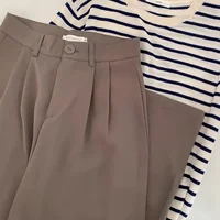 Loose Wide Leg Pants High Waist Straight Cut Autumn New Style Casual Draping Feel Quality Trousers for Women in China