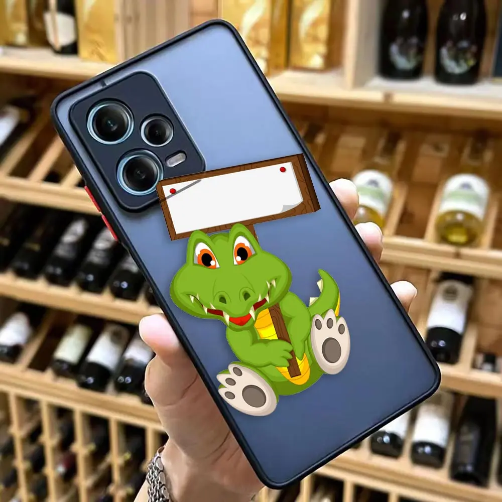 thumbnail image 1 of Funda mate para Redmi NOTE 12 11 10 11S 10S 9 9S 9T 8 7 6 5 4 3PRO PLUS 4G 5G Funda Coque Capa Shell lindo cocodrilo de dibujos animados, 1 of 5