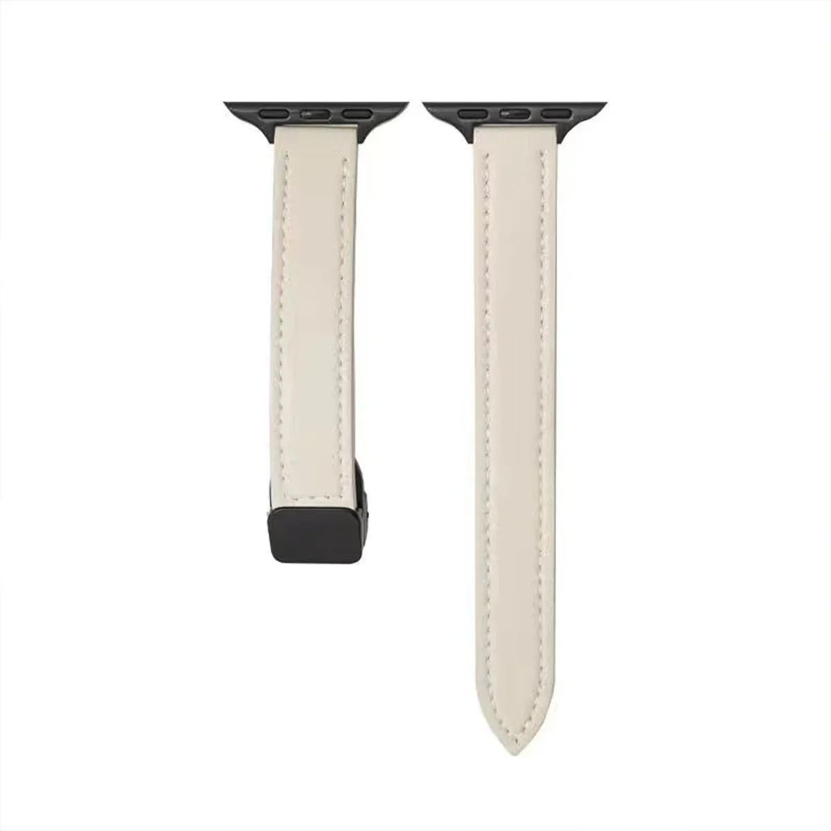 Elegant Leather Magnetic Strap with Slim Folding Buckle