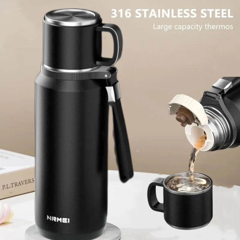 

Stainless Steel Travel Bottle Coffee Vacuum Cup Bottle Flasks Double Insulated Hot Thermal Thermos Wall For Vacuum Water