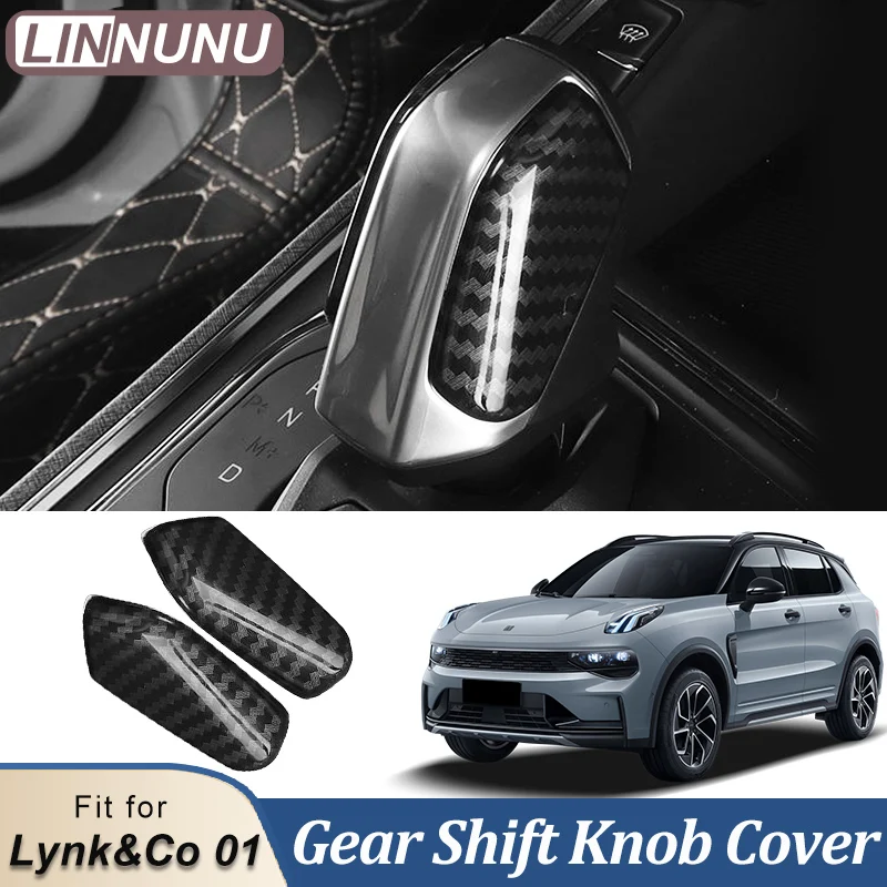 

LINNUNU Автомобильная крышка рычага переключения передач подходит для Lynk Co 01 05 рычаг переключения передач из углеродного волокна крышка ручки переключения передач аксессуары