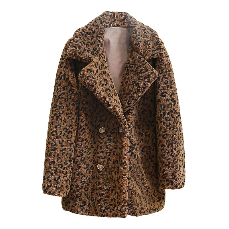 Leopard Faux Fur Coat Female Luxury Fashion Leopard Jackets and Coats Women 2023 Winter Thick Warm Fur Outerwear Overcoat