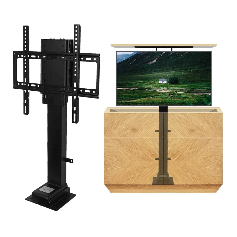 Supporto Tv Motorizzato Per Schermi Da 37 A 65 80 Pollici, Supporto Per Televisore Con Sollevamento Verticale Con Telecomando, Staffa Di Montaggio Tv 