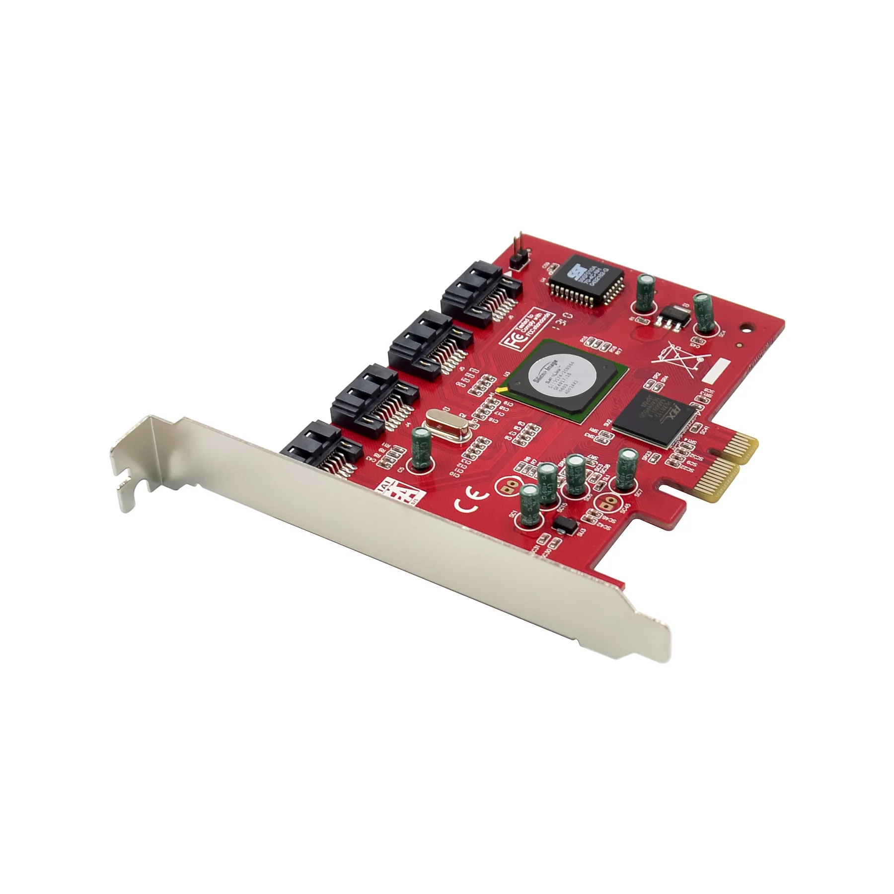 Pcie para Portas Sata2.0 Iii Pci-e x1 Conversor Sata Raid Adaptador de Cartão Sata 2.0 Imagem de Silício Sil 3124 Chip