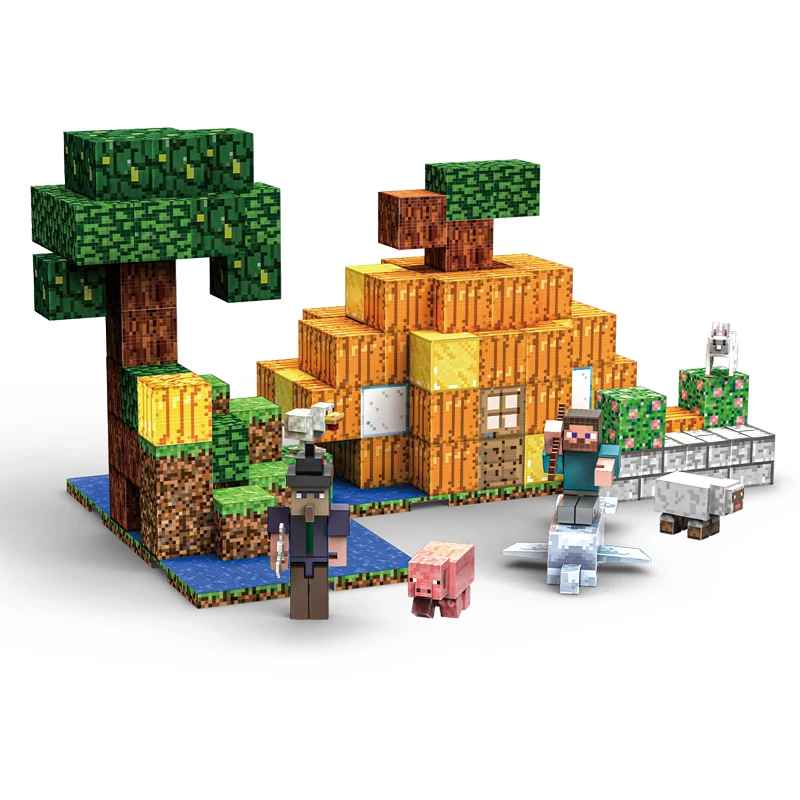 MC Theme Magnetic Building Blocks Set My World 3D Pixel Bricks Creative ...