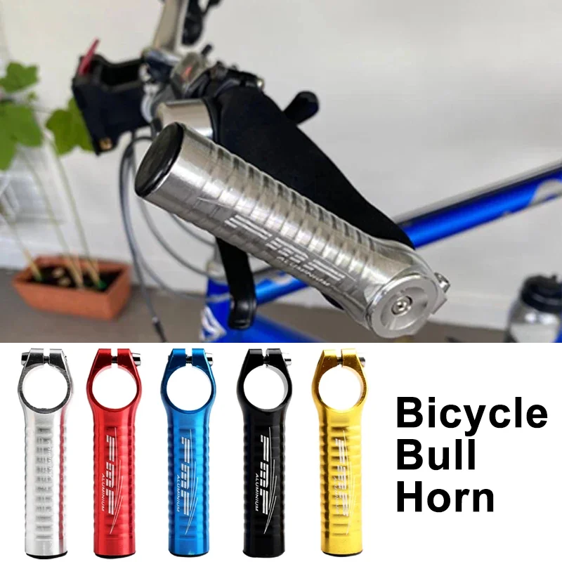 FMFXTR Bicycle Handle Bar Bull Horn Aluminum Alloy Bike Handlebar End MTB Bike Vice Handle Bar Auxiliary Bicycle Handlebar Parts