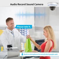Caméra de surveillance IP POE Techage 5MP, dôme, longueur focale 3,6 mm, vision nocturne, audio unidirectionnel, détection IA, sécurité intelligente, intérieur 6