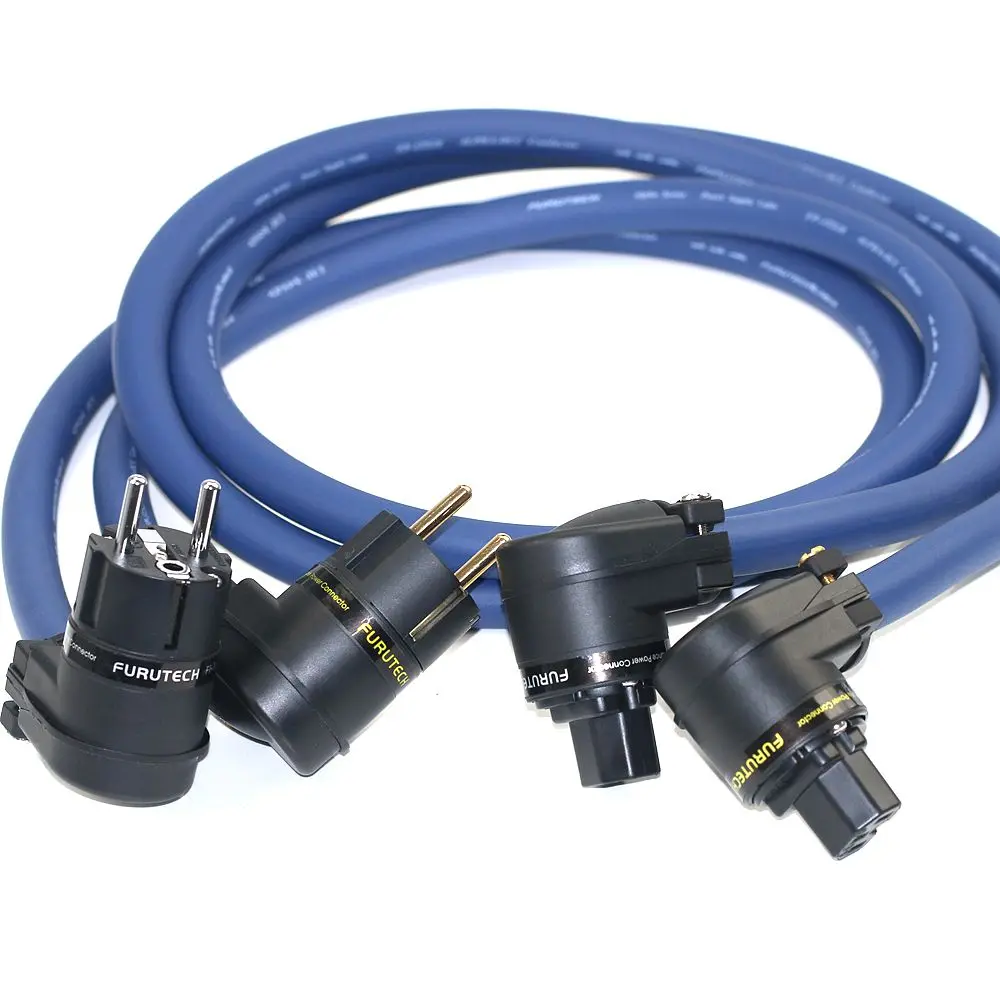 

Furutech FP-3TS20 Blue Ribbon OCC Single crystalline Copper hifi audio amplifier power cord with Furutech FI-12 90° plug