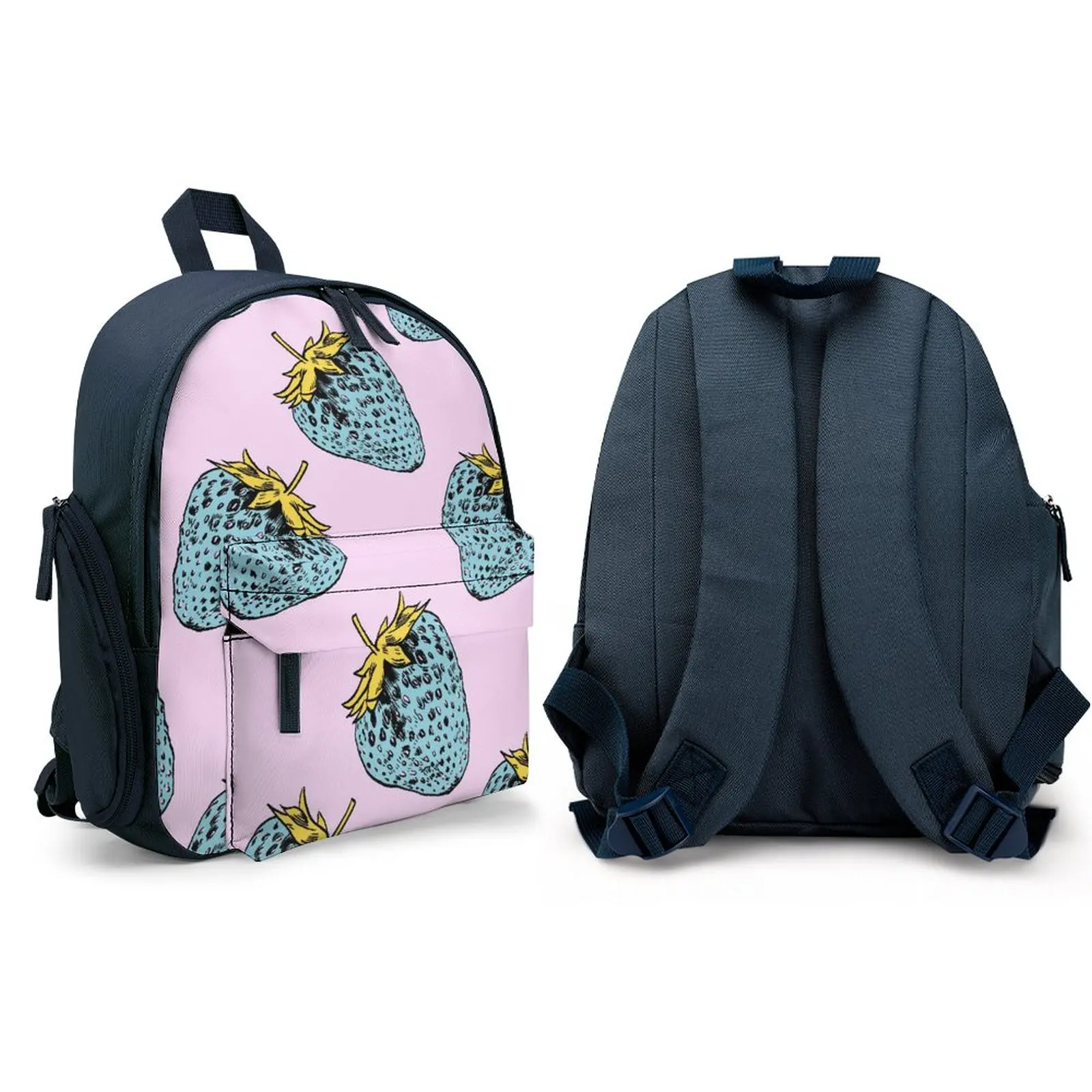 Strawberry Print Backpack Child Customize Boys and Girls Student School Bags Large Capacity Custom Print Backbags for Travel