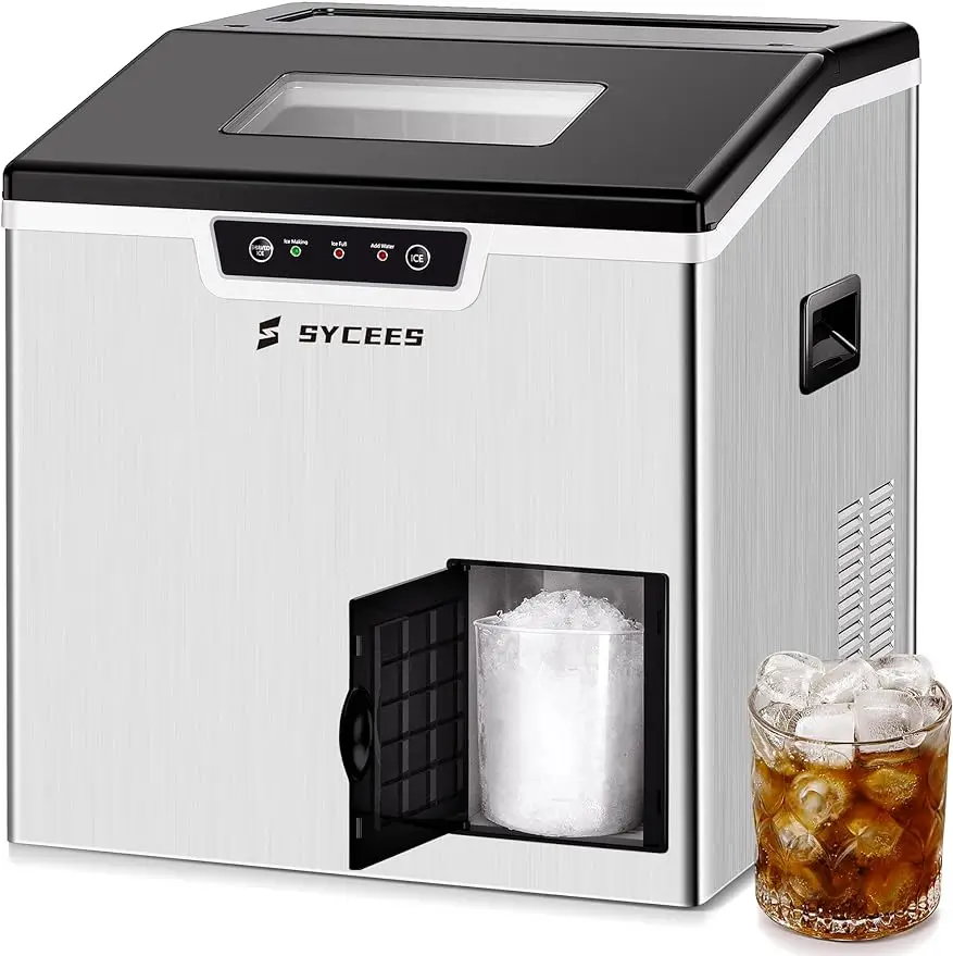 

2-in-1 Ice Maker&Shaver Machine,18 Cubes in 11 Mins,44lbs High Capacity,6.6lbs,Auto/Manual Water Filling with Filter