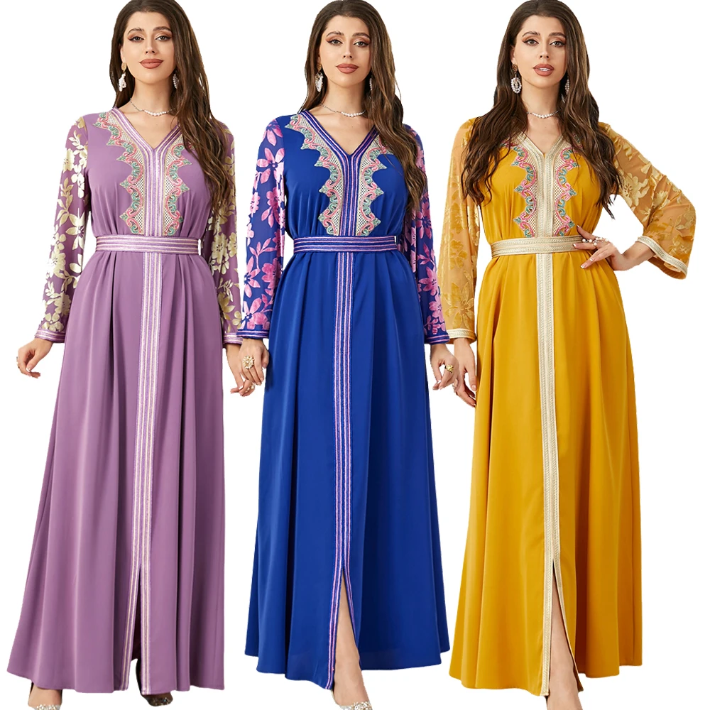 

Velvet Autumn Warm Abayas Women Muslim Elegant Maxi Dress Dubai Kaftan Arab Eid Party Morocco Gulf Jalabiya Islam Gowns Vestidos