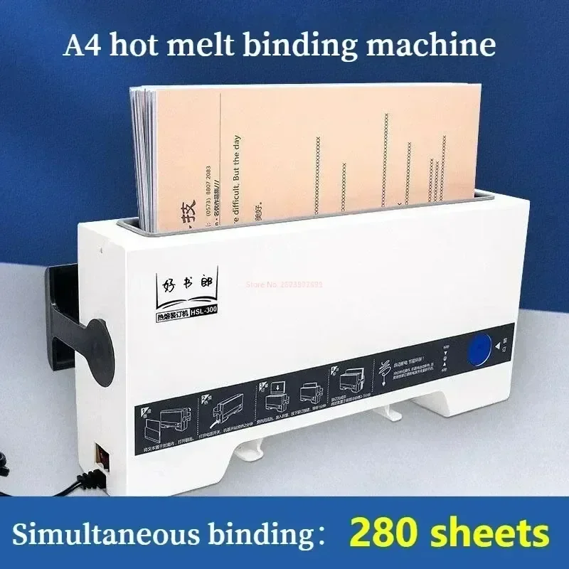 A4 Hot Melt Binding Machine Small Automatic Gluing Home Office Binding Machine 4mm Thermal Fusion Cover For Document Finishing binding machine