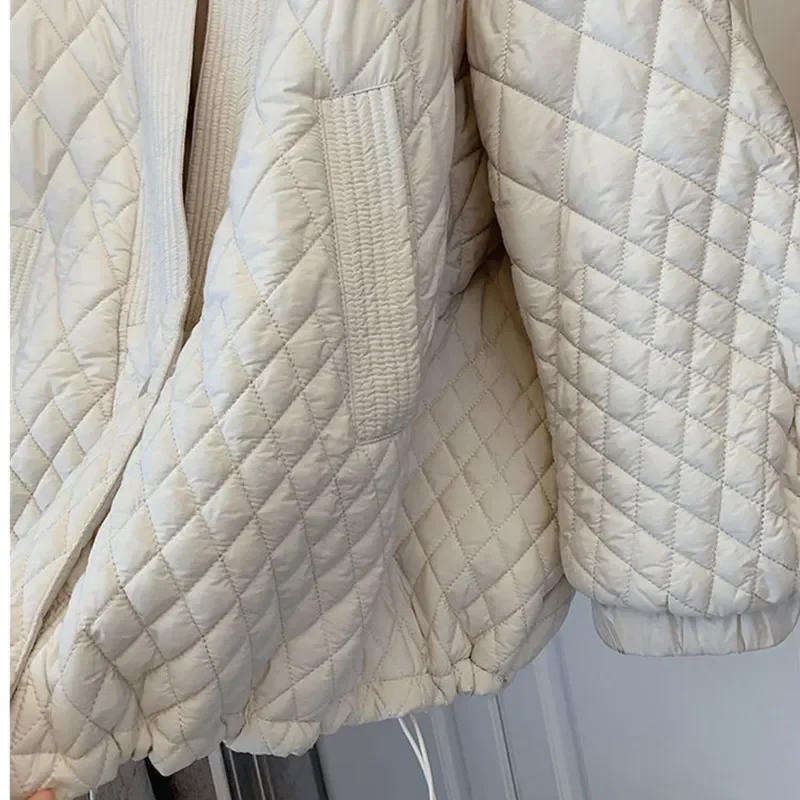 

ZOCI зимнее клетчатое простое женское пальто с хлопковой подкладкой в Корейском стиле шикарная пуховая Парка женская модная повседневная куртка с V-образным вырезом и длинным рукавом