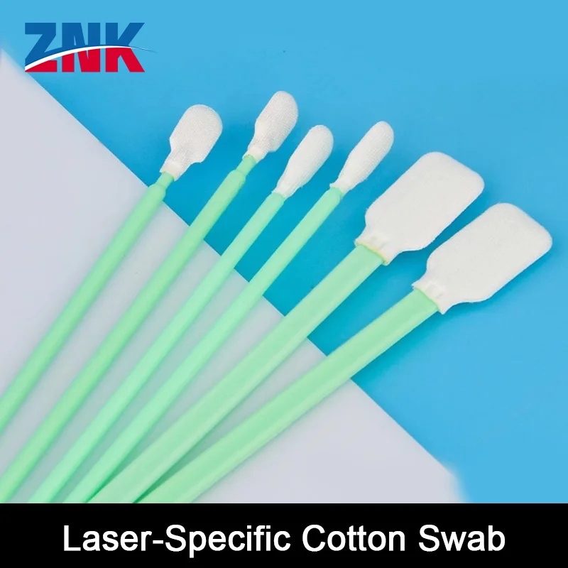 ZNK 100pcs Industry Cotton Micro Swab Dus Off Fiber Laser Tools Anti-static for Cleaning Laser Lens Protective Windows Head Part