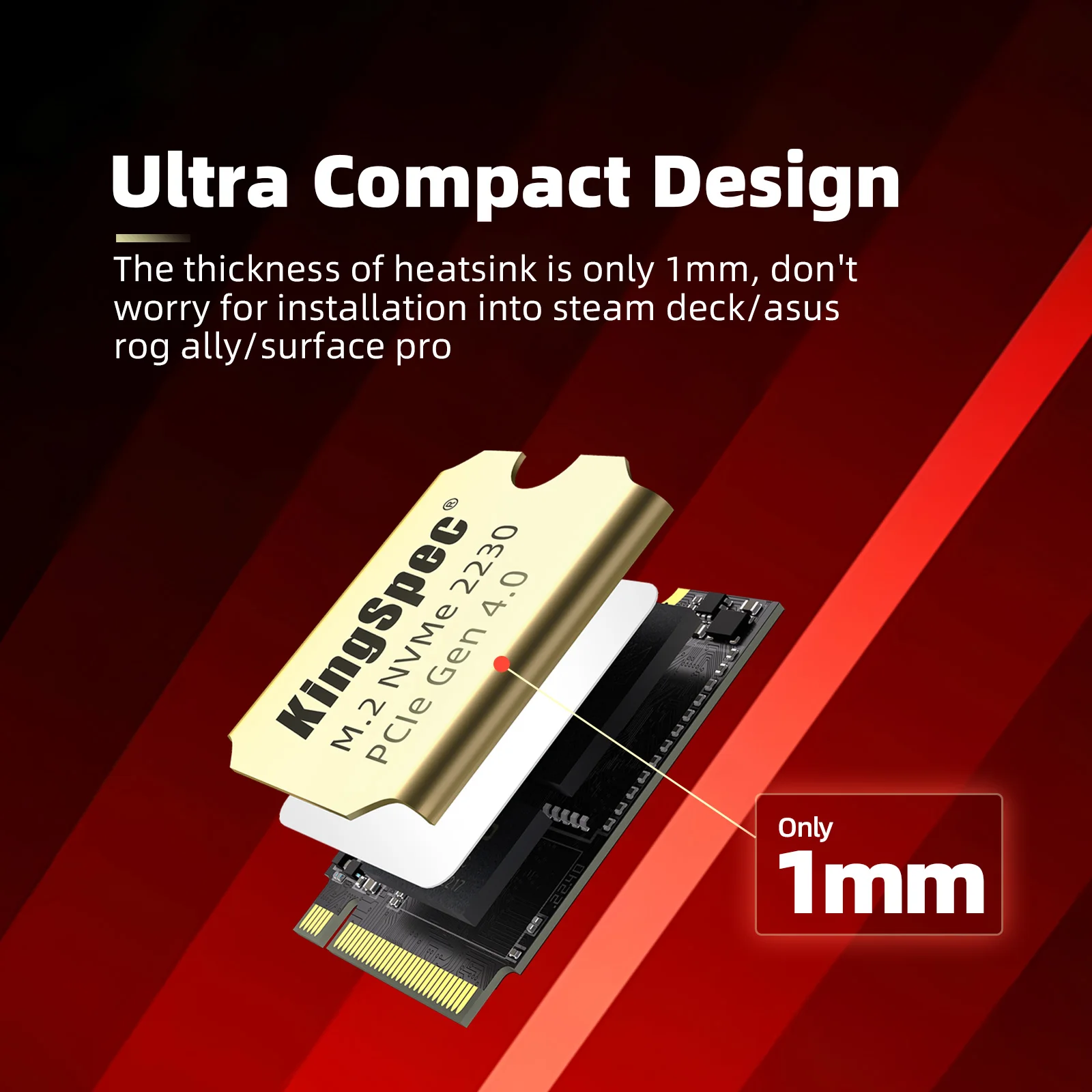Ssd Disco Rígido Unidade Interna para Baralho Steam 512gb 1tb 2tb M.2 22 30 Pcie 4.0 Nmve Kingspec2230 - Imagem 3