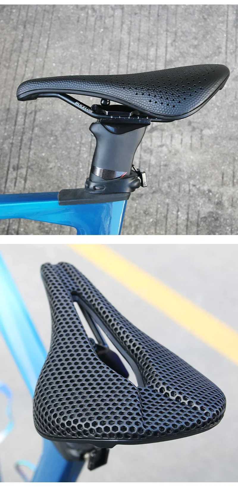 3D Printed Road Bike Saddle CARBON/Nylon Ultralight MTB Short Nose Seat Hollow P