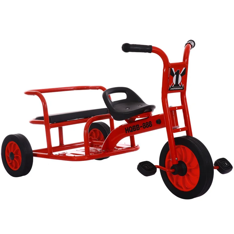 Asilo Doppio Pedale Triciclo Per Bambini 2-8 Anni Bicicletta Sport All'Aria Aperta Passeggino Taxi Trike Triciclo Tandem Per Bambini