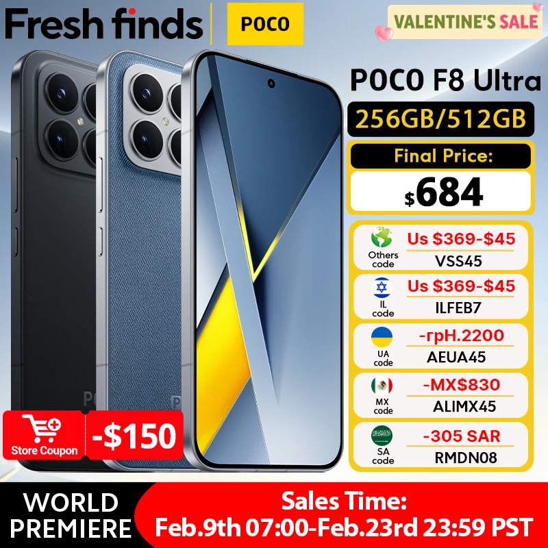 Global Version POCO F8 Ultra 5G Smartphone Snapdragon 8 Elite Gen