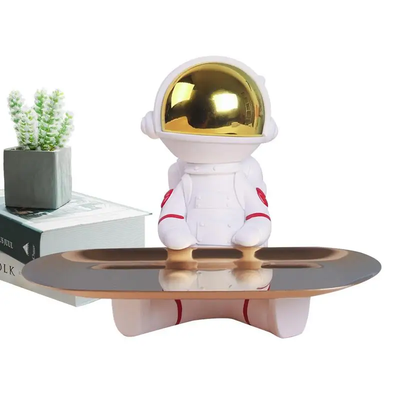 

Статуя астронавта, лоток для хранения, статуя космического человека, держатель для ювелирных изделий, блюдо, декоративная статуя космического человека, столик, поднос для сбора для кофе