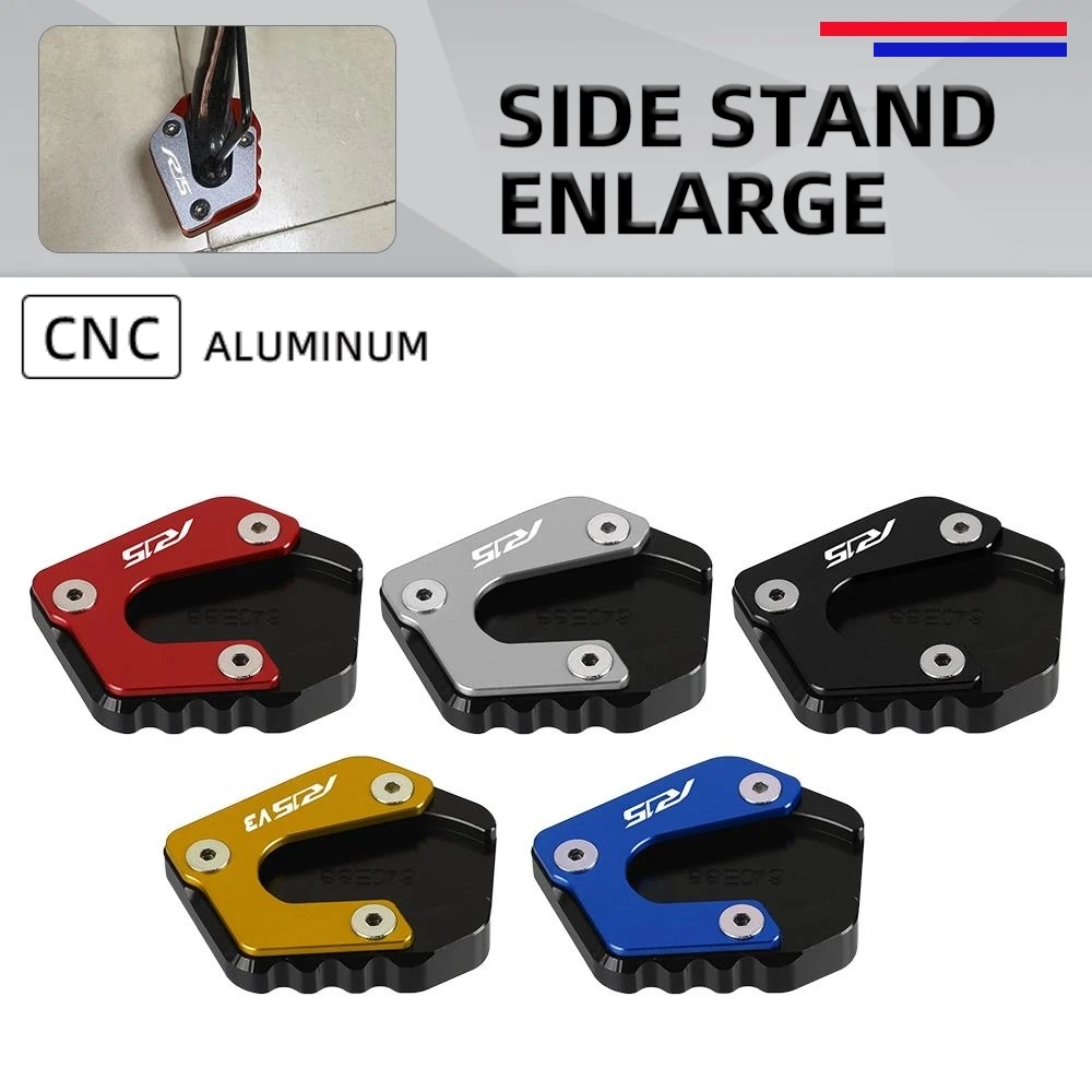 

2024 New Motorcycle CNC Kickstand Foot Side Stand Extension Pad Support Plate Enlarge For Yamaha R15 YZF-R15 YZFR15 V3 R15MV4