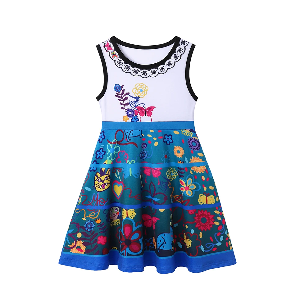 thumbnail image 1 of Vestido con temática de princesa de Disney para niños, disfraz de Frozen, Encanto, Bella, Aurora, fiesta de cumpleaños, vacaciones, informal, Verano, 1 of 5